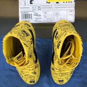 Charlie brown skate hi vans yellow